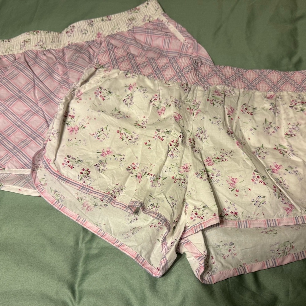 NWOT Rewash Floral and Plaid Women's Sleep Shorts Sz M